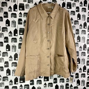 Cherokee new with tags women’s latte tan button up lightweight jacket
